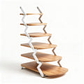 Zigzag bamboo ladder shelf for storage and display 150 x 60 x 180cm