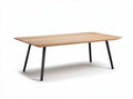 Wooden dining table with metal legs 200 x 100 x 75cm natural finish
