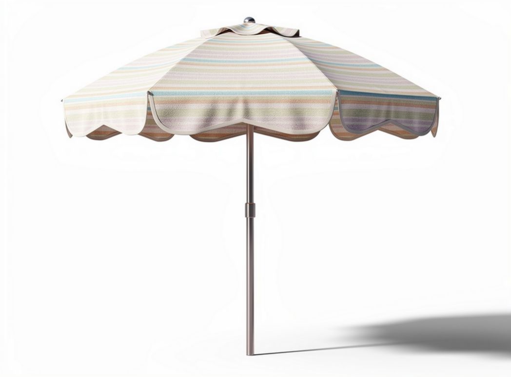 Striped outdoor patio umbrella with aluminum pole and UV protection 200 x 200 x 250cm